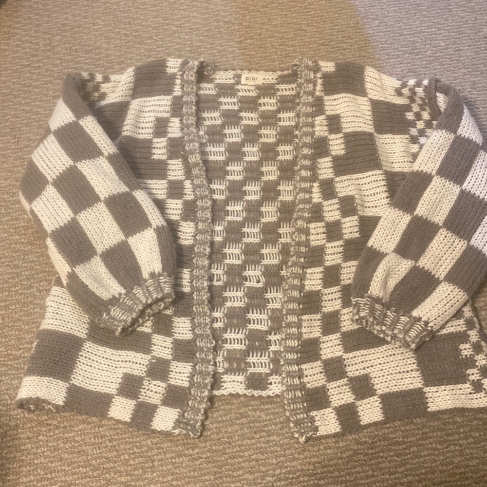 VICI CHECKERED CARDIGAN